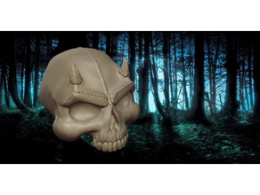 skull demon decor decoration halloween 3d print model - Mito3D