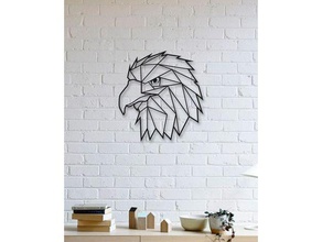 eagle wall sculpture 2d art animal decoration geometric geometry lowpoly low poly 3d print model - Mito3D
