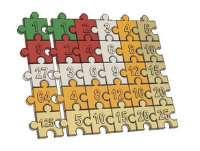 sequenza cubi dei numeri tavola pitagorica per la matematica arte 3d print model - Mito3D