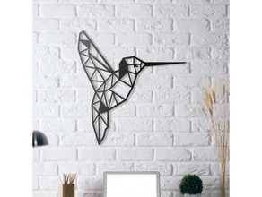 colibri humming bird Wand Skulptur 2d Kunst 2d-Kunst Tier Dekoration geometrische geometrie home 3d print model - Mito3D