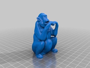 6 de macaco esculturas a arte hambúrguer divertido hamburger 3d print model - Mito3D