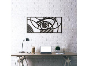 eye wall sculpture 2d art decoration stencil wallpaper 3d print model - Mito3D
