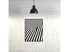 optical illussion2d art 2d illusion stencil wall 3d print model - Mito3D