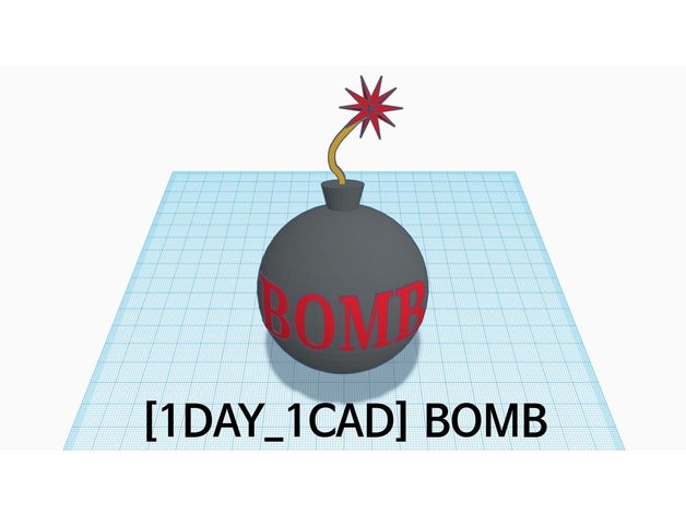 1day 1cad bomb toys games 1day1cad awesome boom cool decor decoration fun funny nice tinkercad 3D print model - Mito3D