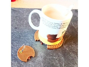 stroopwafel food drink bite bitemarks delicious icon keychain lookalike netherlands sirup world sugar sweet sweets wafer 3d print model - Mito3D