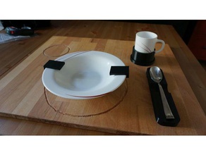 pratos titular de vida diária, ajuda deficientes visuais a cozinha jantar cego taça deficiência handicap placa necessidades especiais colher 3d print model - Mito3D