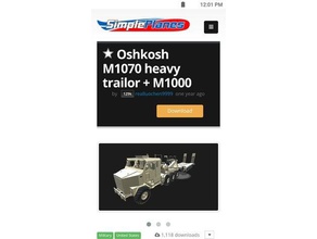 simpleplanes oshkosh m1070 tank hauler vehicles military truck 3d print model - Mito3D