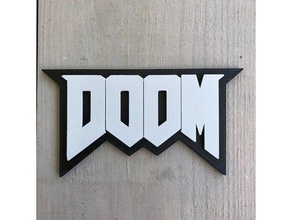magnetic doom logo signs logos fridge magnet 3d print model - Mito3D