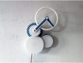 moving gear clock gadgets pointer stepper time wall mount 3d print model - Mito3D
