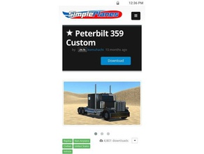 simpleplanes peterbilt 359 vehicles truck 3d print model - Mito3D