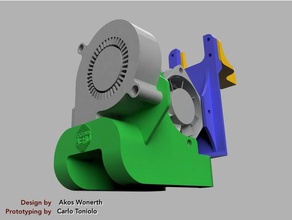 titan aero mount &ldquothe caracol&rdquo conducto del ventilador de alambre alivio geeetech a30 a10 3d la impresora partes refrigeración e3d soporte 3d print model - Mito3D