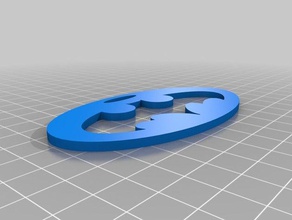 llavero del logo batman 3d printing 3d print model - Mito3D