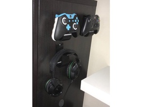 vertical controllerheadphone holder video games headphones stand ps3 controller scuff xbone xbox one 3d print model - Mito3D