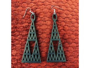 roof triangle hole earrings 3d print model - Mito3D
