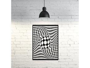 optical illussion2d ii art 2d geometric geometry illusion stencil wall 3d print model - Mito3D