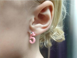 birthday number earrings cool kids numbers 3d print model - Mito3D