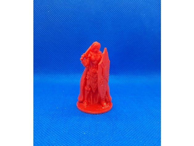 cinza maiden jogos 28mm machado cape dnd dragões masmorras e feminino lutador de guarda cavaleiro senhora mini miniatura modelo escudo espada tampo mesa guerreiro mulher 3D print model - Mito3D