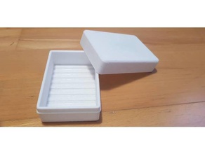 simple jabón estuche de viaje cuarto baño fácil impresión soapdish plato titular la jabonera viajar 3d print model - Mito3D