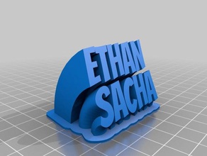 my customized sweeping 2-line name plate office 3d print model - Mito3D