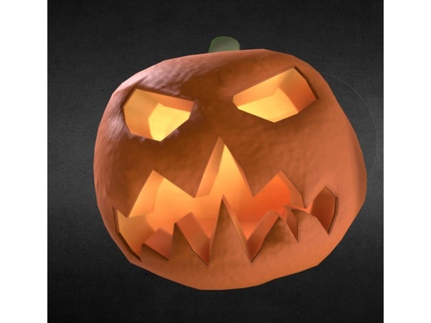 pumpkin short&angry 3d printing 3dprintable face halloween decoration 3D print model - Mito3D