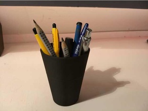 simple pen cup office pencil holder 3d print model - Mito3D