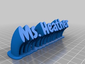 heather name plate office customized 3d print model - Mito3D