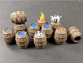 openforge build-a-barrel barrel construction kit toy game accessories dnd dungeon miniatures pathfinder rpg scatter terrain tabletop 3d print model - Mito3D