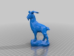 low poly capra di montagna animali statua 3d print model - Mito3D