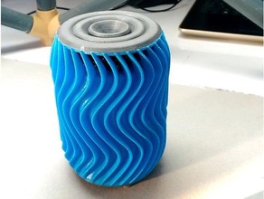 wavy bluetooth speaker electronics speakers vase 3d print model - Mito3D