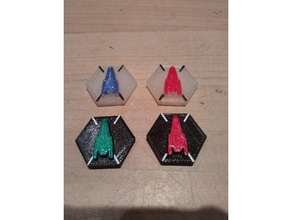 spaceship hex token starfinder toy game accessories 3d print model - Mito3D
