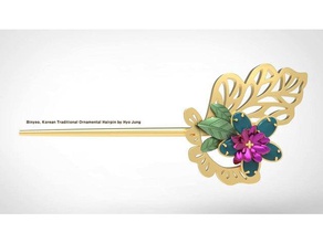 binyeo tradicional coreana ornamentales de la horquilla accesorios Modelado en 3d art hermoso mariposa diseño divertido lo gracioso clip cabello modelo a escala corea del sur cosas 3d print model - Mito3D