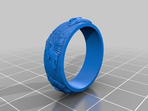 anel de lobo anéis 3d print model - Mito3D