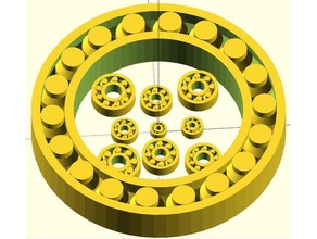 parametric printed bearing openscad 3d printing tests 608 bearings customizable fidget spinner 3d print model - Mito3D