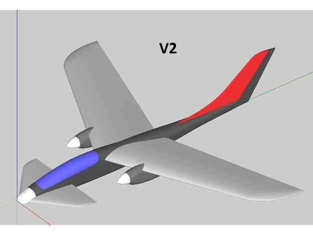 contra rc vehicles aircraft airplane canard model 3D print model - Mito3D