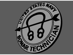 da marinha dos eua sonar técnico de logotipo outros militar 3d print model - Mito3D