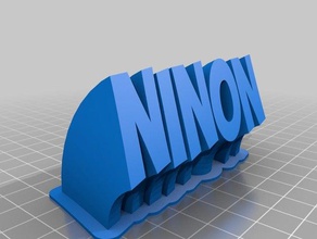 ninon 2-nom de la ligne plaque bureau personnalisé 3d print model - Mito3D