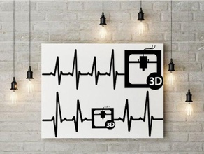 kalp atışı 3d printer2d 2d sanat 3dprinter atıyor hobi duvar 3d print model - Mito3D