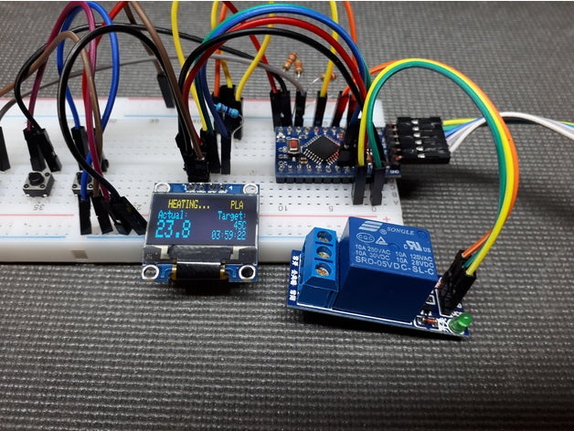 filamento disidratatore regolatore di temperatura del termostato 3d la stampante accessori arduino asciugatrice scatola a secco ds18b20 oled tinyoled 3D print model - Mito3D