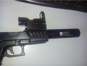 airsoft cm030 silencer 14 ccw mid rail sport outdoors cyma 3d print model - Mito3D