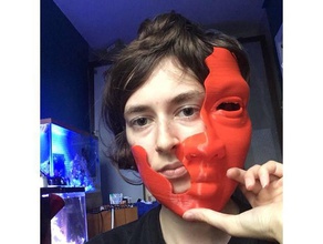máscara de mim curvadas versão 3d impressão caricatura objeto decorativo dia das bruxas 3d print model - Mito3D