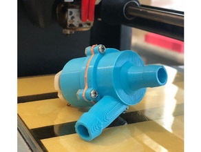 functional micro water pump machine tools 3v motor centrifugal flow impeller tubing turbine filter pipe 3d print model - Mito3D
