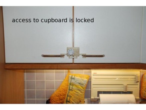 biegen Sie doppelt-Tür Küche Schrank in sicher Haushalt Kind-proofing - Kombination lock Tür python 3d print model - Mito3D