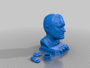 fdroosevelt buste de la banque personnes pièce monnaie l'argent statue 3d print model - Mito3D