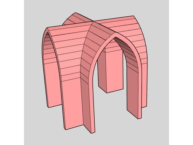 gothic groin vault buildings structures 3D print model - Mito3D