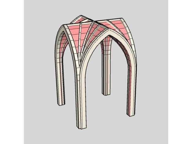 gothic quadripartite vault buildings structures 3D print model - Mito3D