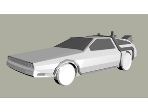 back future dmc 12 delorean vehicles car low poly time machine travel 3d print model - Mito3D