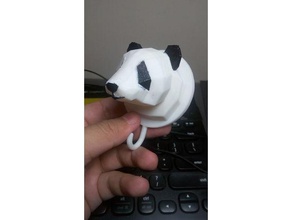 basso poligono panda magnete del frigorifero arredamento animale lowpoly 3d print model - Mito3D