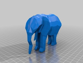 low poly d'éléphant les animaux 3d print model - Mito3D