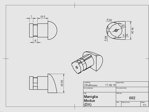 renault modus poignée de la porte partie cylindre l'automobile cilinder 3d print model - Mito3D