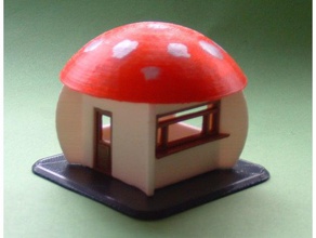 mushroom kiosk h0 187 buildings structures 3d print model - Mito3D